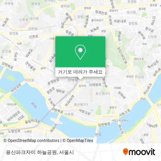 용산파크자이 하늘공원 지도