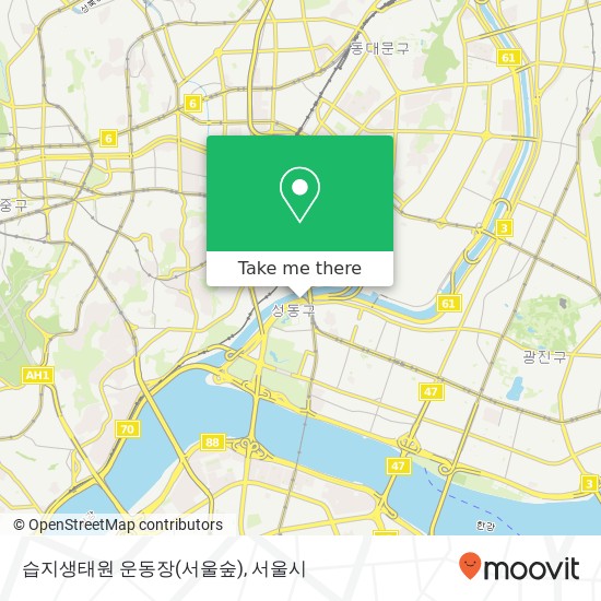 습지생태원 운동장(서울숲) 지도
