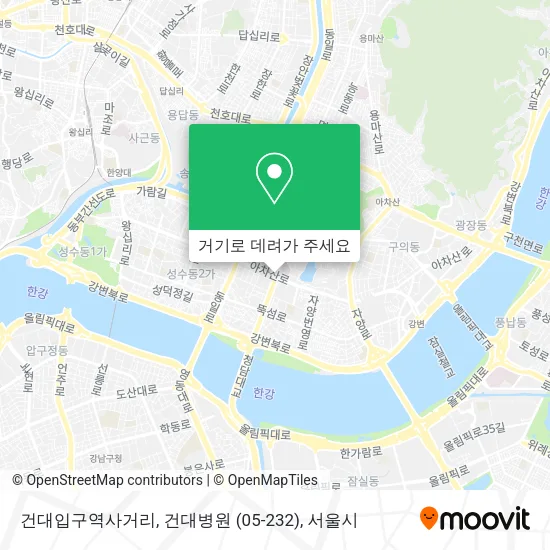 건대입구역사거리, 건대병원 (05-232) 지도