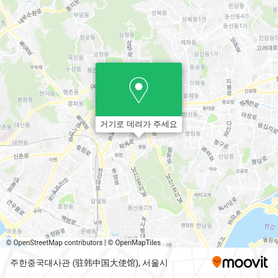 주한중국대사관 (驻韩中国大使馆) 지도