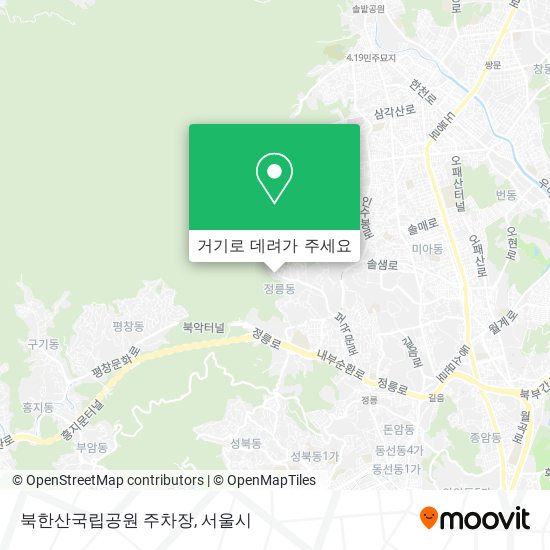 북한산국립공원 주차장 지도