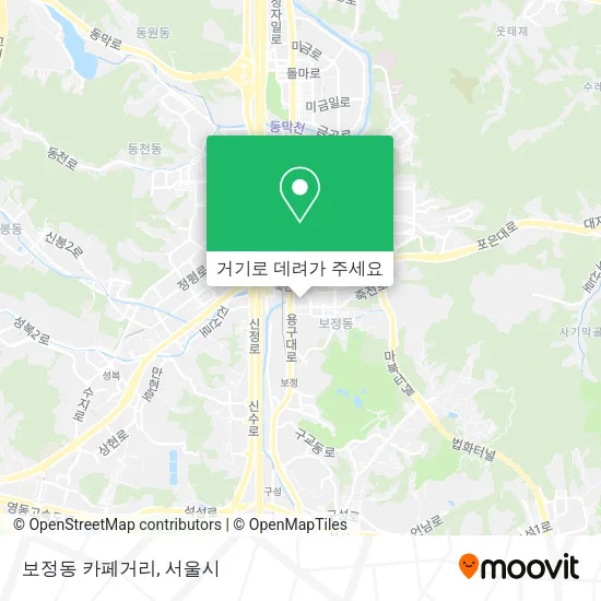 보정동 카페거리 지도