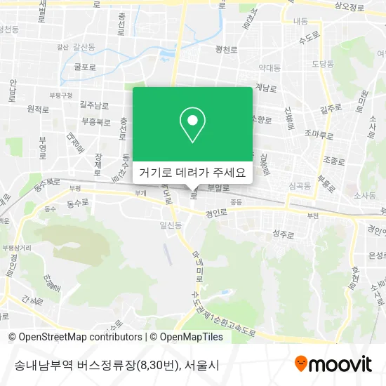 송내남부역 버스정류장(8,30번) 지도