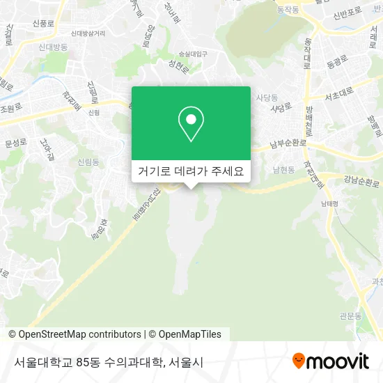 서울대학교 85동 수의과대학 지도