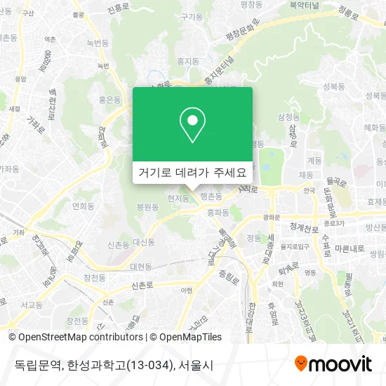 독립문역, 한성과학고(13-034) 지도