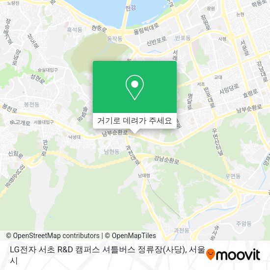 LG전자 서초 R&D 캠퍼스 셔틀버스 정류장(사당) 지도