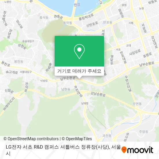 LG전자 서초 R&D 캠퍼스 셔틀버스 정류장(사당) 지도