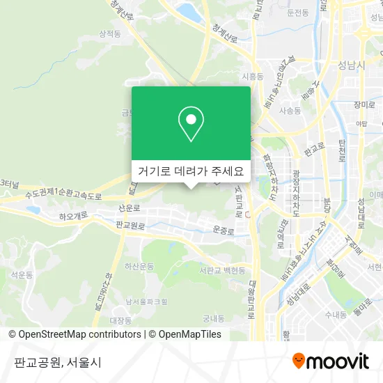 판교공원 지도