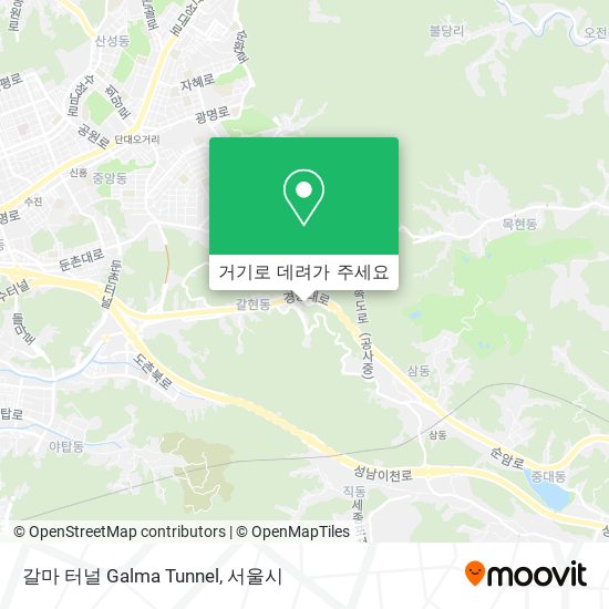 갈마 터널 Galma Tunnel 지도