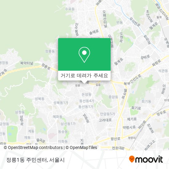 정릉1동 주민센터 지도