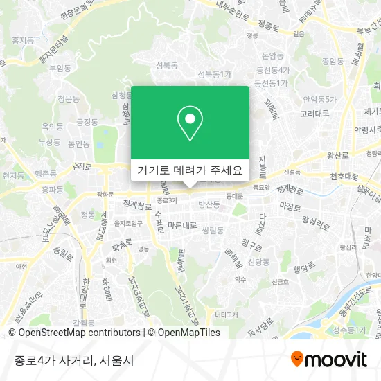 종로4가 사거리 지도