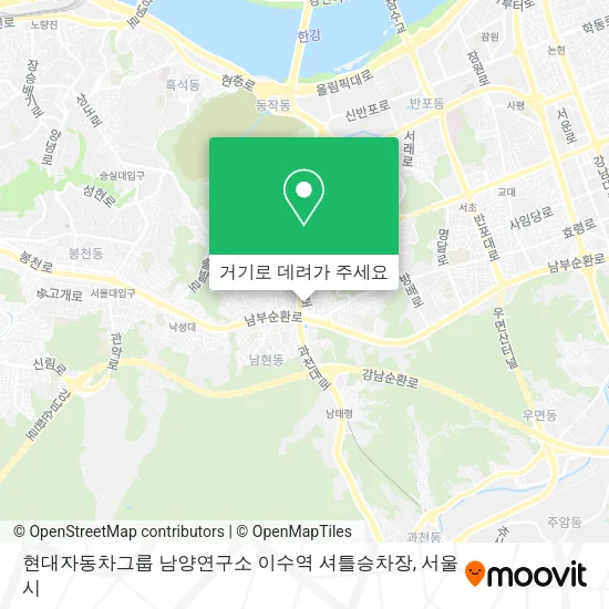 현대자동차그룹 남양연구소 이수역 셔틀승차장 지도