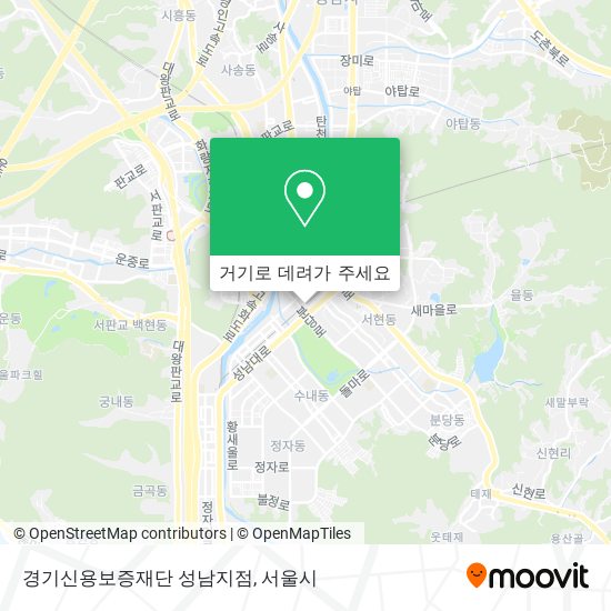 경기신용보증재단 성남지점 지도