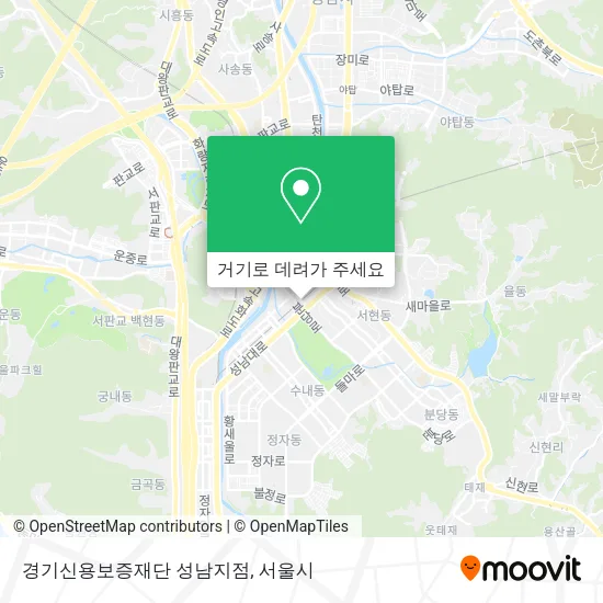 경기신용보증재단 성남지점 지도