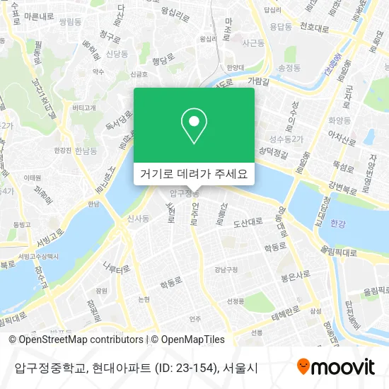 압구정중학교, 현대아파트 (ID: 23-154) 지도
