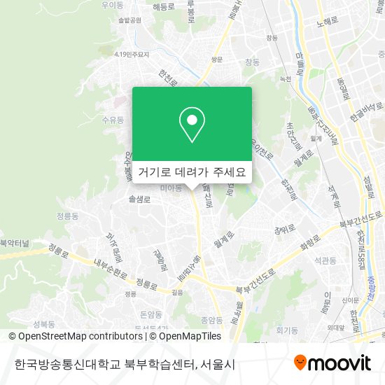 한국방송통신대학교 북부학습센터 지도