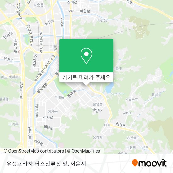 우성프라자 버스정류장 앞 지도