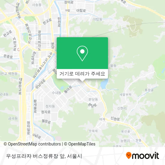 우성프라자 버스정류장 앞 지도