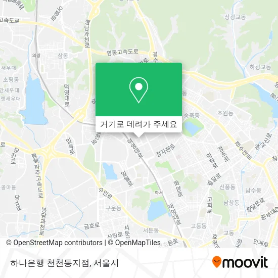 하나은행 천천동지점 지도
