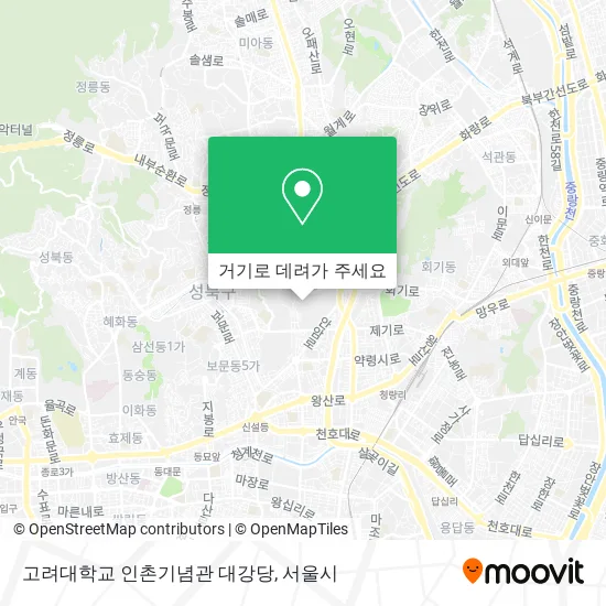 고려대학교 인촌기념관 대강당 지도
