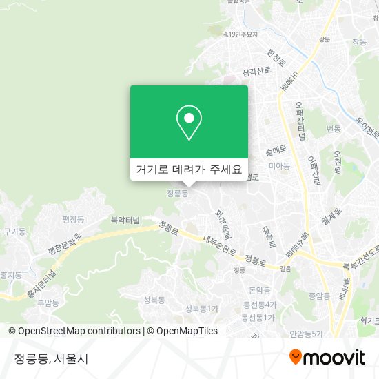 정릉동 지도