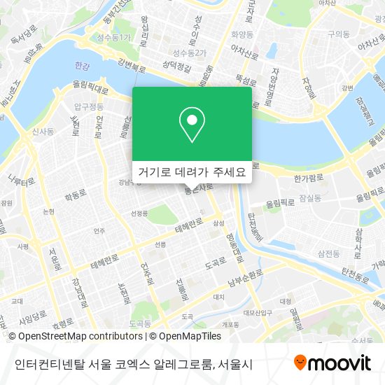 인터컨티넨탈 서울 코엑스 알레그로룸 지도