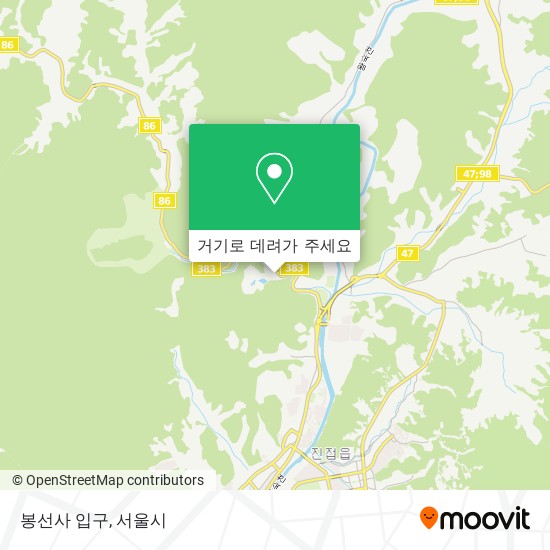 봉선사 입구 지도
