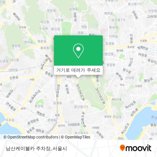 남산케이블카 주차장 지도
