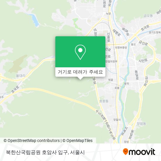 북한산국립공원 호암사 입구 지도