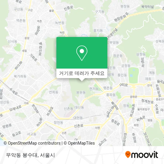 무악동 봉수대 지도
