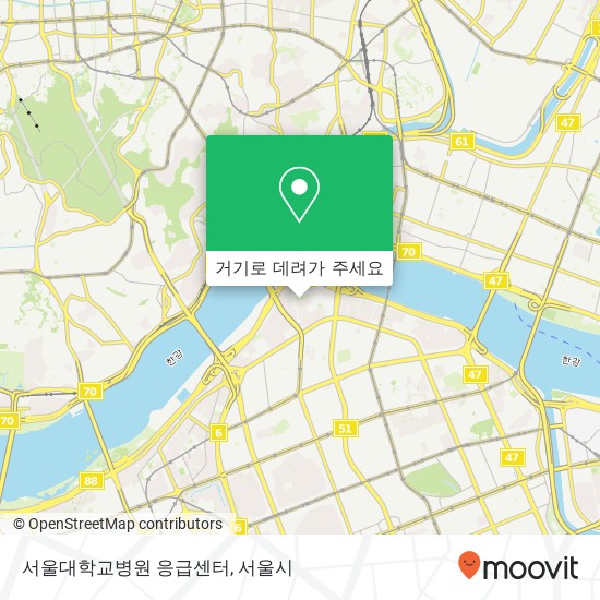 서울대학교병원 응급센터 지도