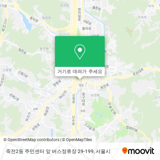 죽전2동 주민센터 앞 버스정류장 29-199 지도