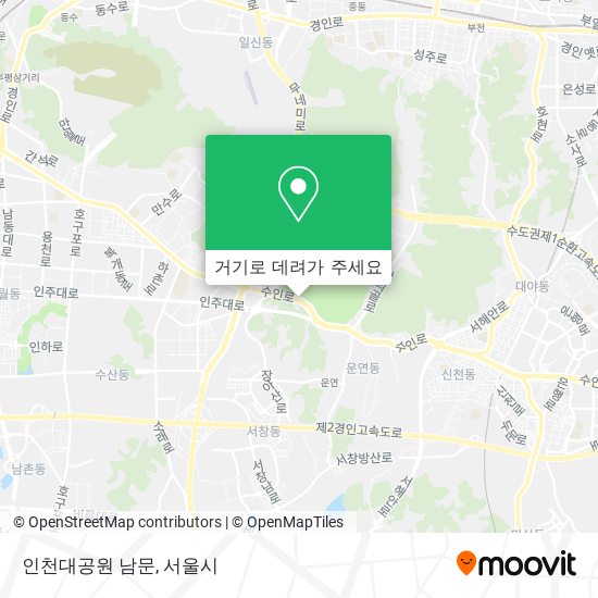 인천대공원 남문 지도