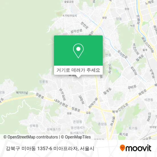 강북구 미아동 1357-6 미아프라자 지도