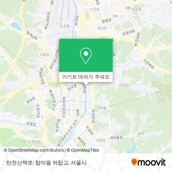 탄천산책로: 탑마을 하탑교 지도