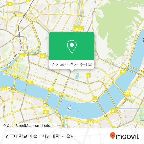 건국대학교 예술디자인대학 지도