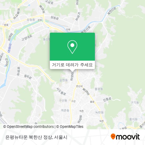 은평뉴타운 북한산 정상 지도