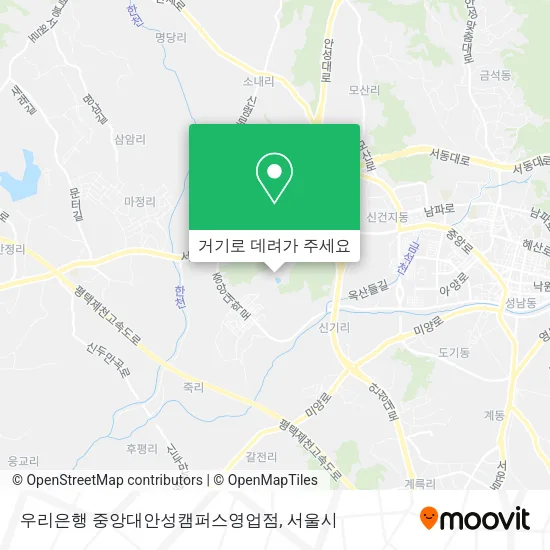 우리은행 중앙대안성캠퍼스영업점 지도