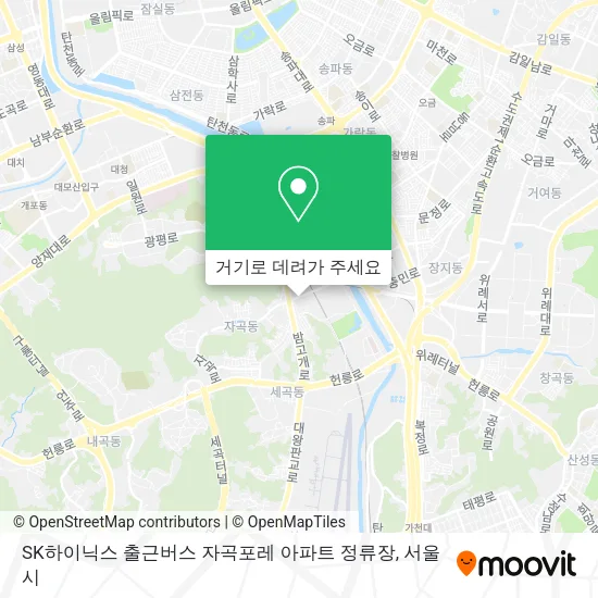 SK하이닉스 출근버스 자곡포레 아파트 정류장 지도