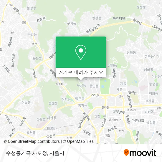 수성동계곡 사모정 지도