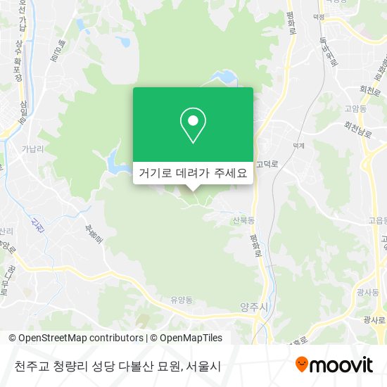 천주교 청량리 성당 다볼산 묘원 지도