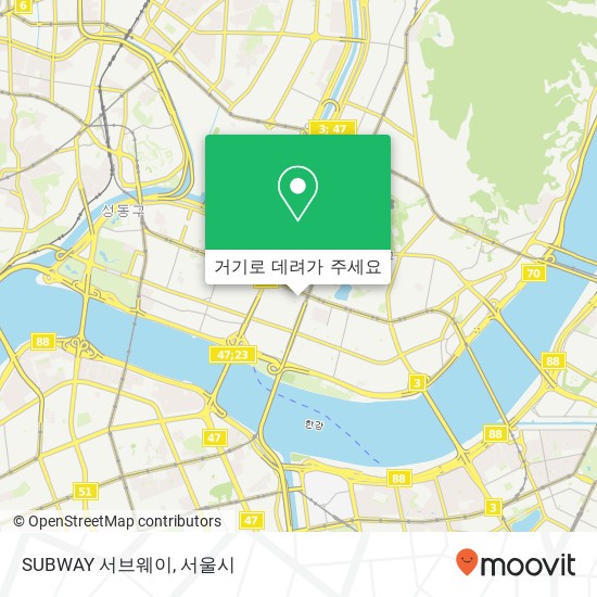 SUBWAY 서브웨이 지도