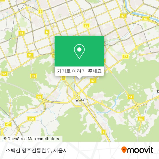 소백산 영주전통한우 지도