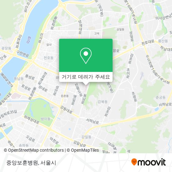중앙보훈병원 지도