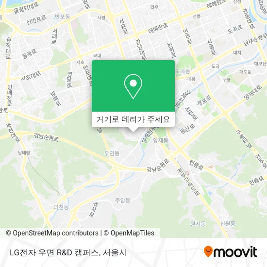 LG전자 우면 R&D 캠퍼스 지도