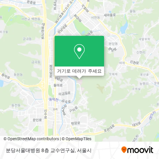 분당서울대병원 8층 교수연구실 지도