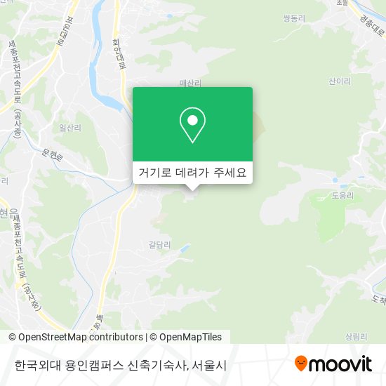 한국외대 용인캠퍼스 신축기숙사 지도