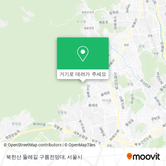 북한산 둘레길 구름전망대 지도