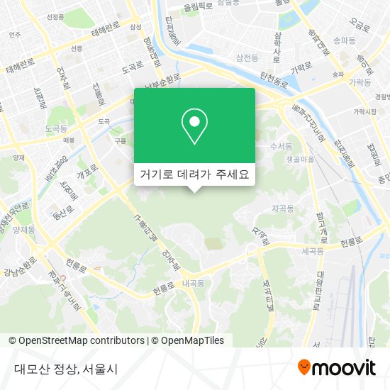 대모산 정상 지도