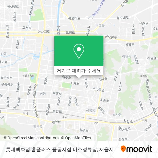 롯데백화점.홈플러스 중동지점 버스정류장 지도